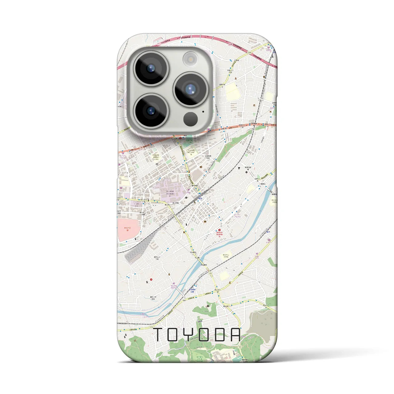 【豊田(東京都)】地図柄iPhoneケース(バックカバータイプ)