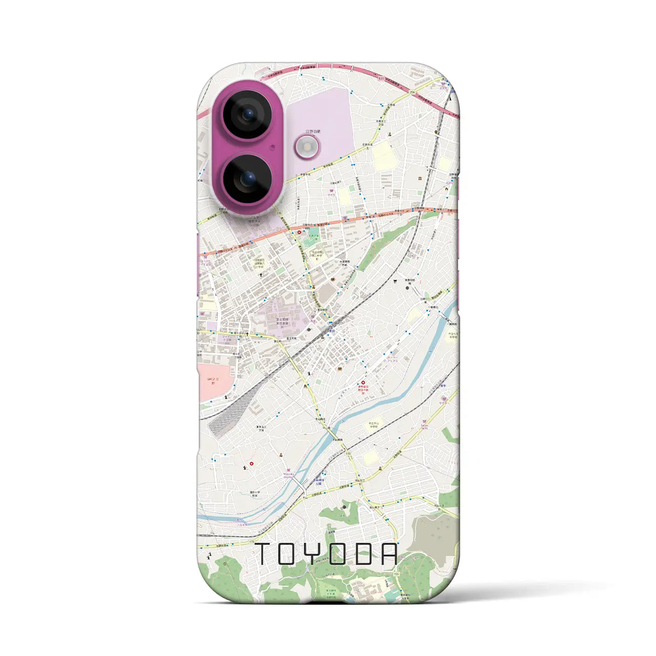 【豊田(東京都)】地図柄iPhoneケース(バックカバータイプ)