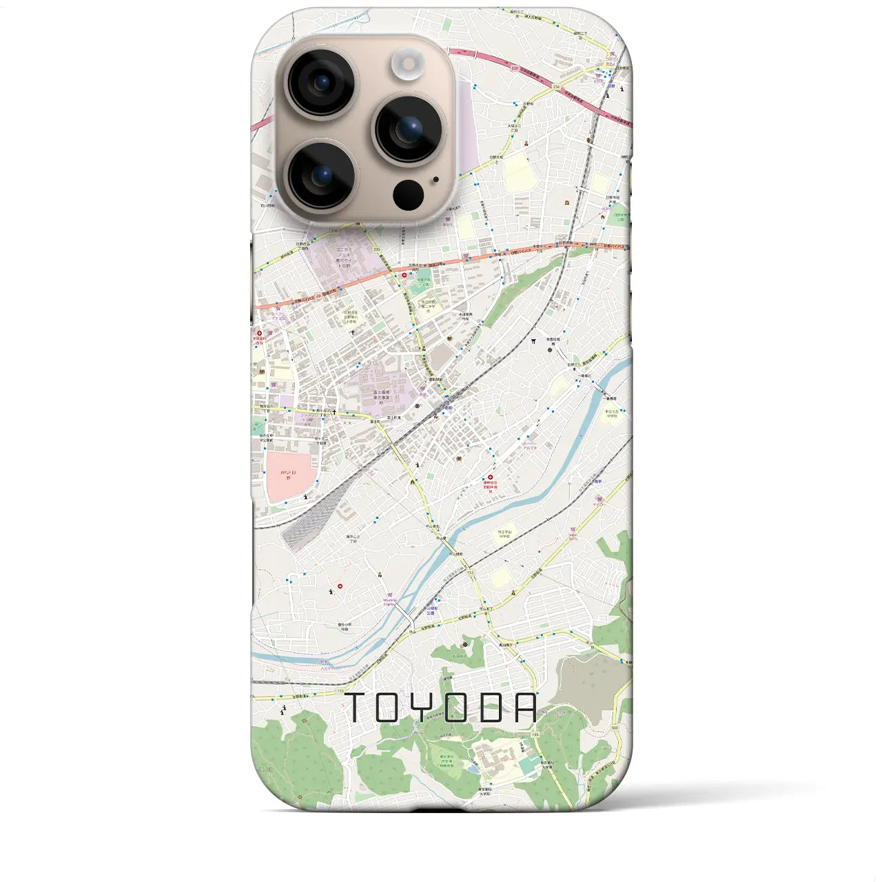【豊田(東京都)】地図柄iPhoneケース(バックカバータイプ)