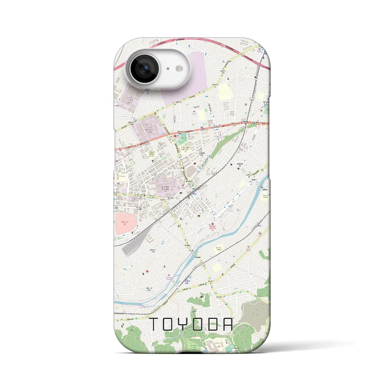 【豊田(東京都)】地図柄iPhoneケース(バックカバータイプ)