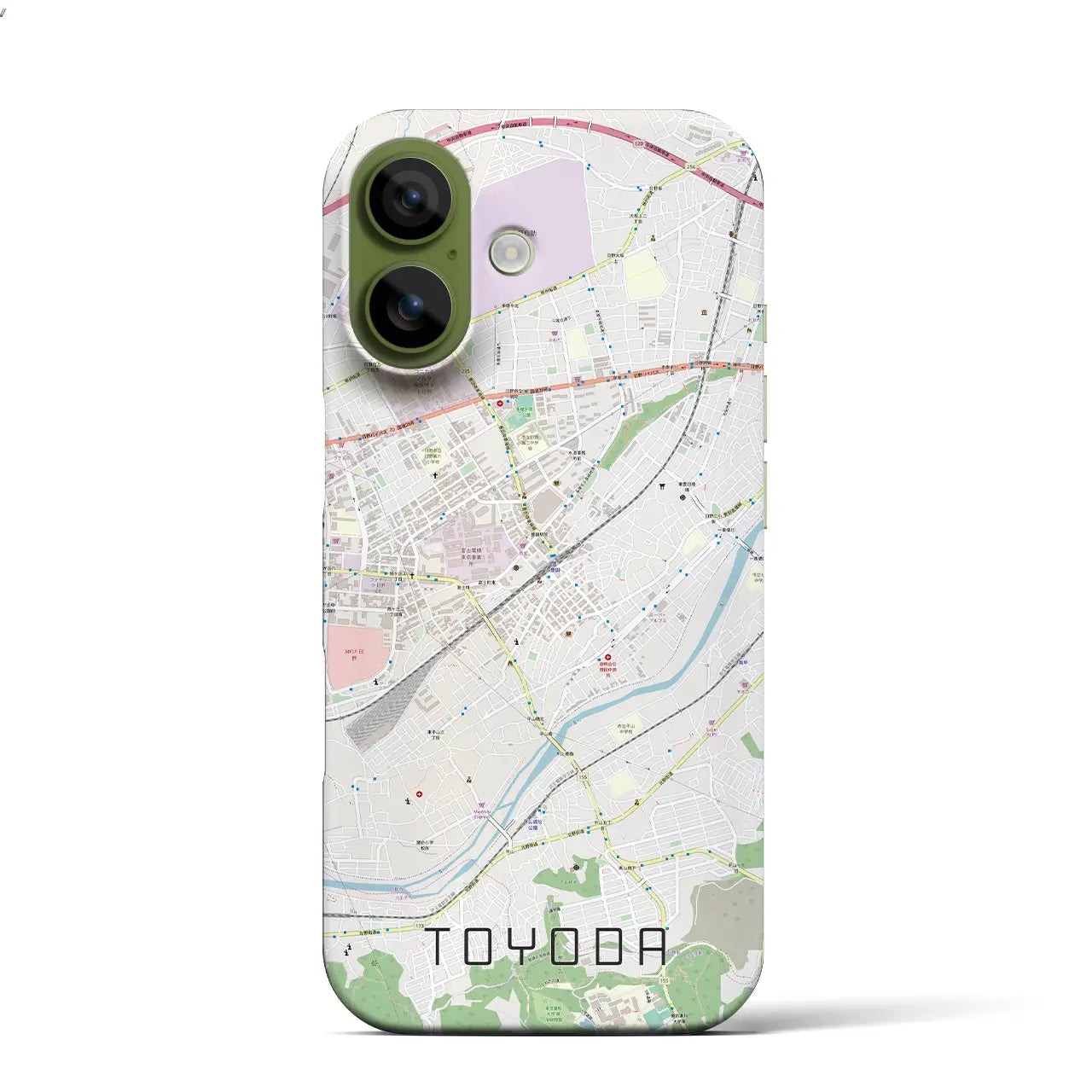 【豊田(東京都)】地図柄iPhoneケース(バックカバータイプ)