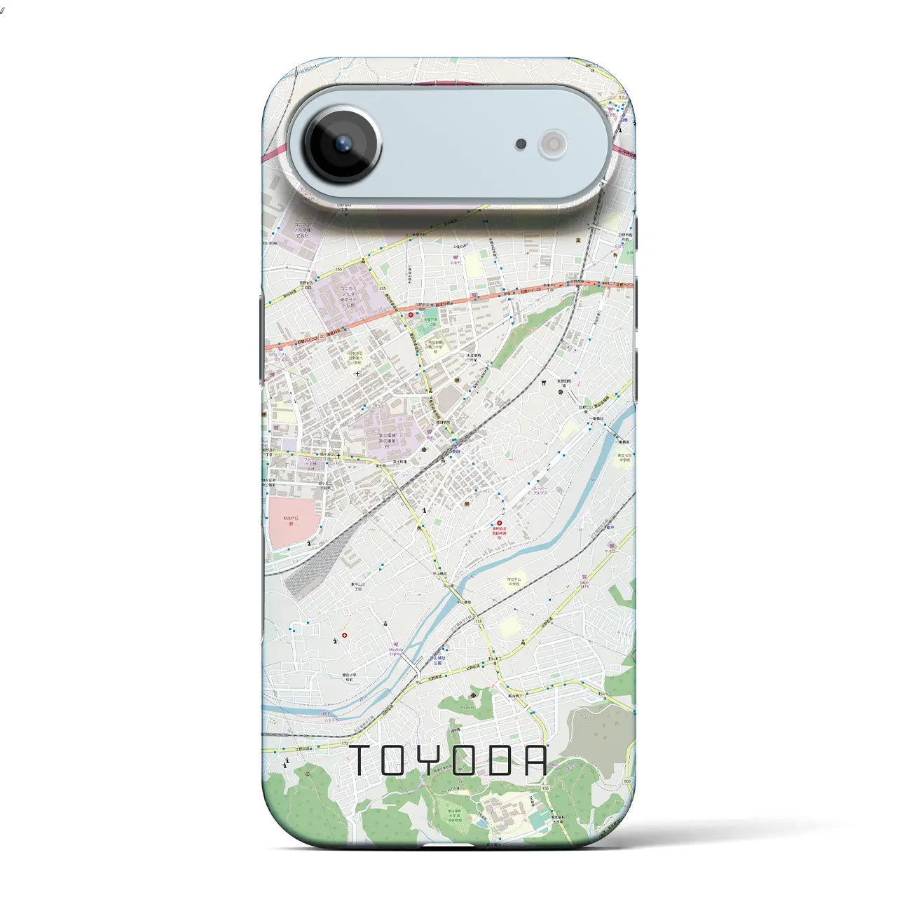 【豊田(東京都)】地図柄iPhoneケース(バックカバータイプ)ブラック・iPhone 17 Pro Max 用