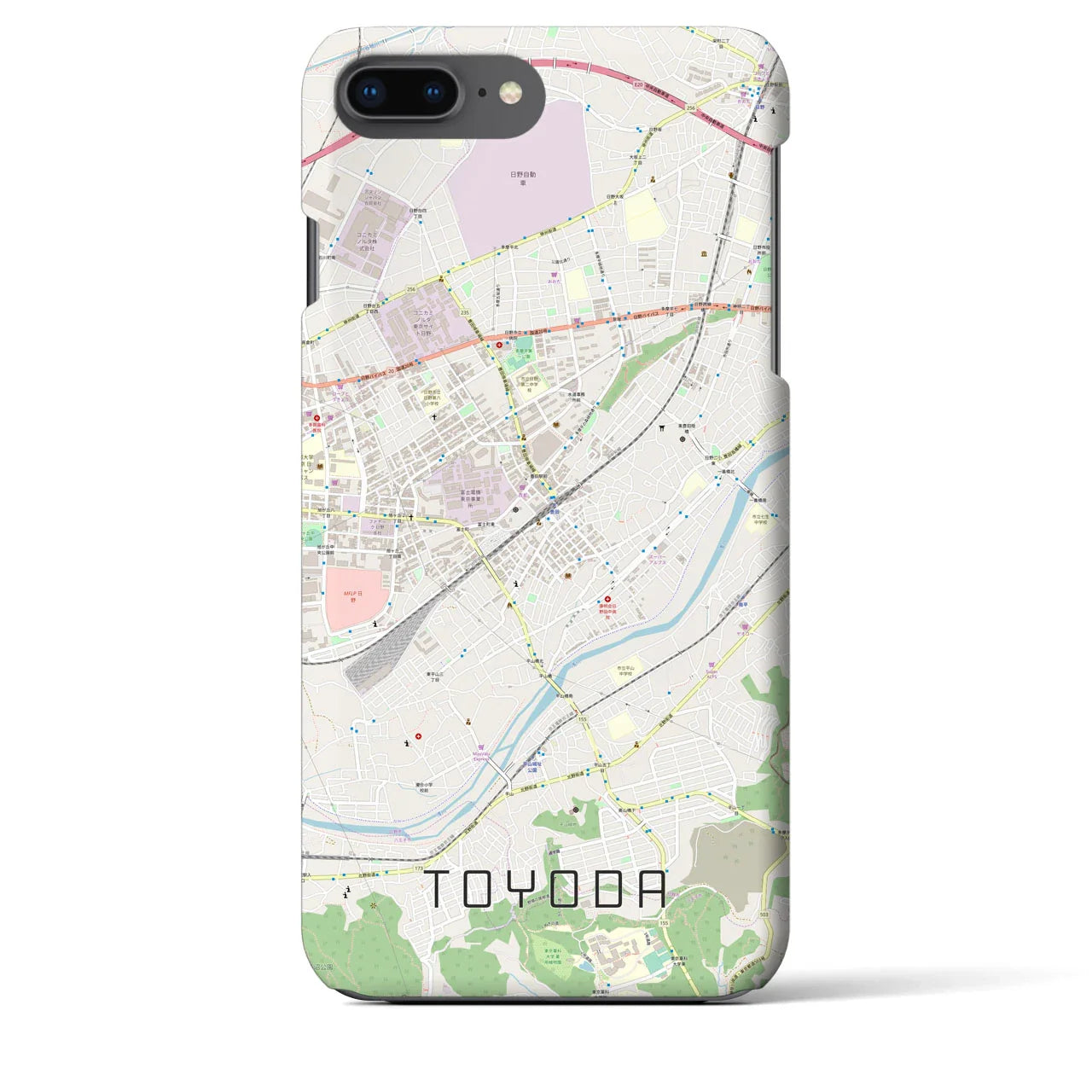 【豊田(東京都)】地図柄iPhoneケース(バックカバータイプ)