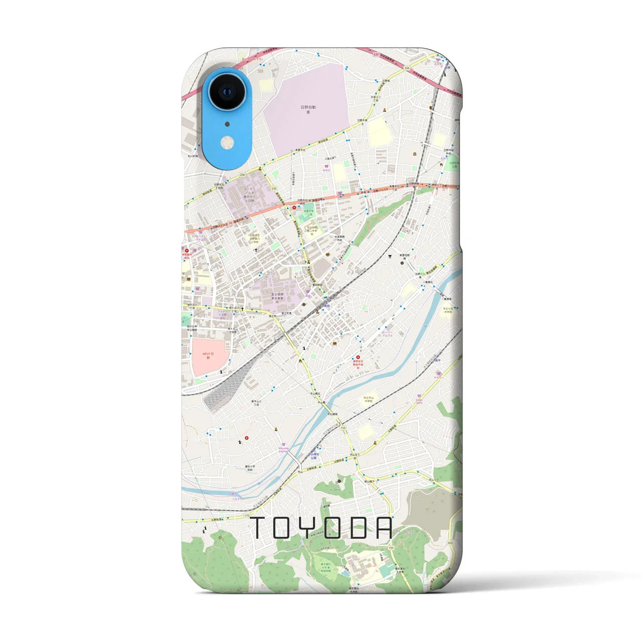 【豊田(東京都)】地図柄iPhoneケース(バックカバータイプ)
