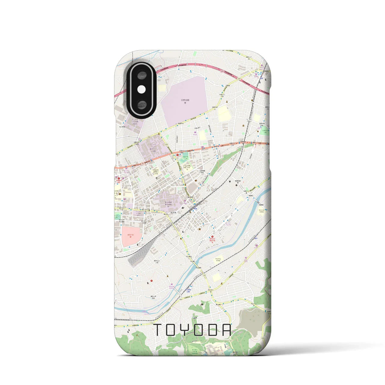 【豊田(東京都)】地図柄iPhoneケース(バックカバータイプ)