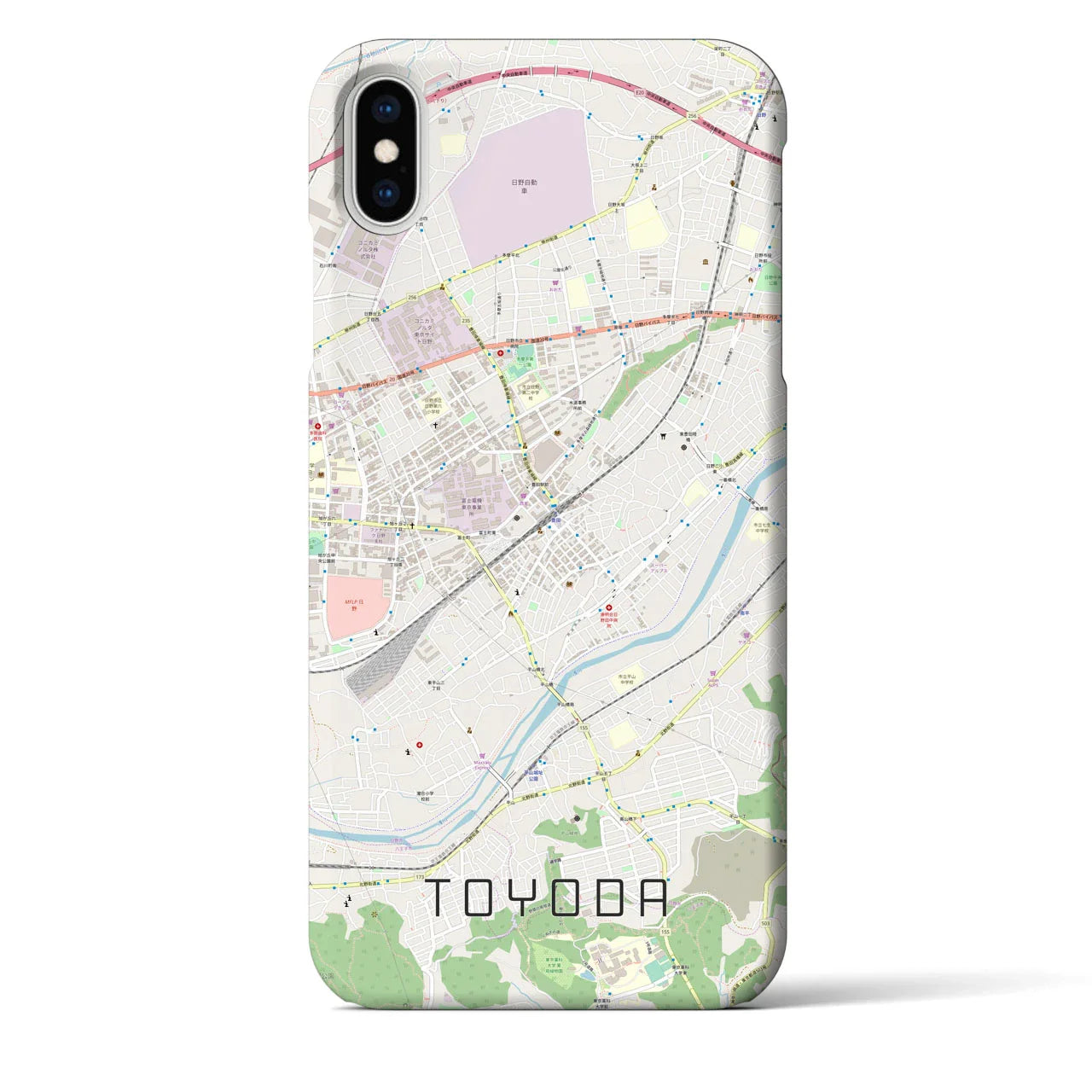 【豊田(東京都)】地図柄iPhoneケース(バックカバータイプ)