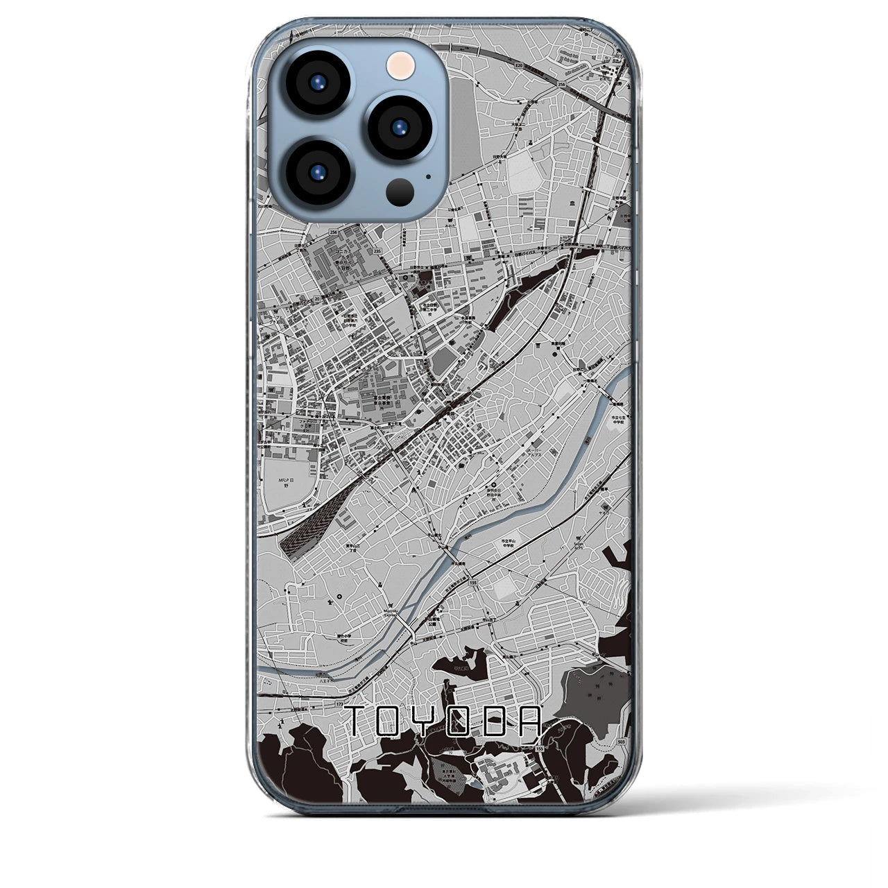 【豊田(東京都)】地図柄iPhoneケース(クリアタイプ)