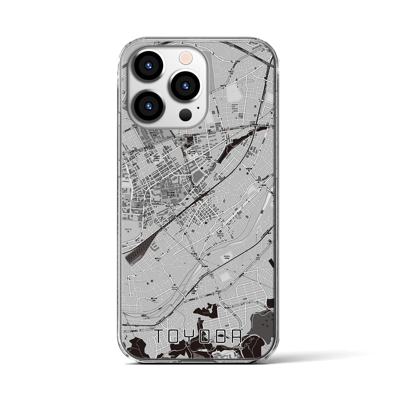 【豊田(東京都)】地図柄iPhoneケース(クリアタイプ)