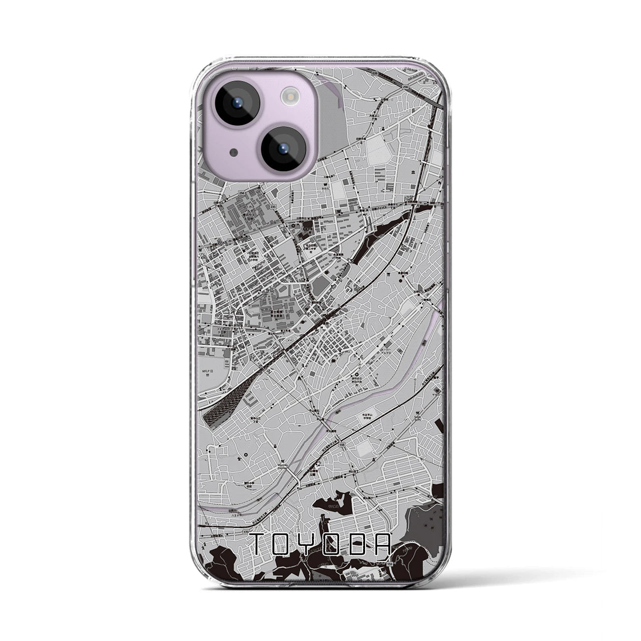 【豊田(東京都)】地図柄iPhoneケース(クリアタイプ)