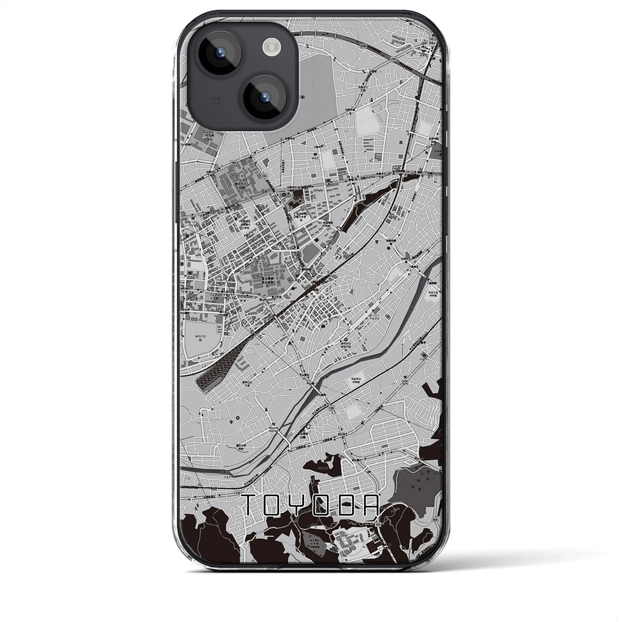 【豊田(東京都)】地図柄iPhoneケース(クリアタイプ)