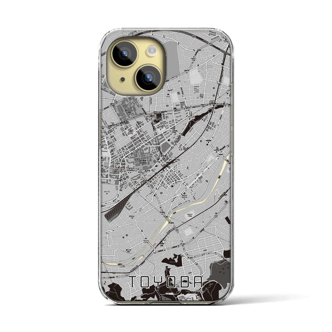 【豊田(東京都)】地図柄iPhoneケース(クリアタイプ)