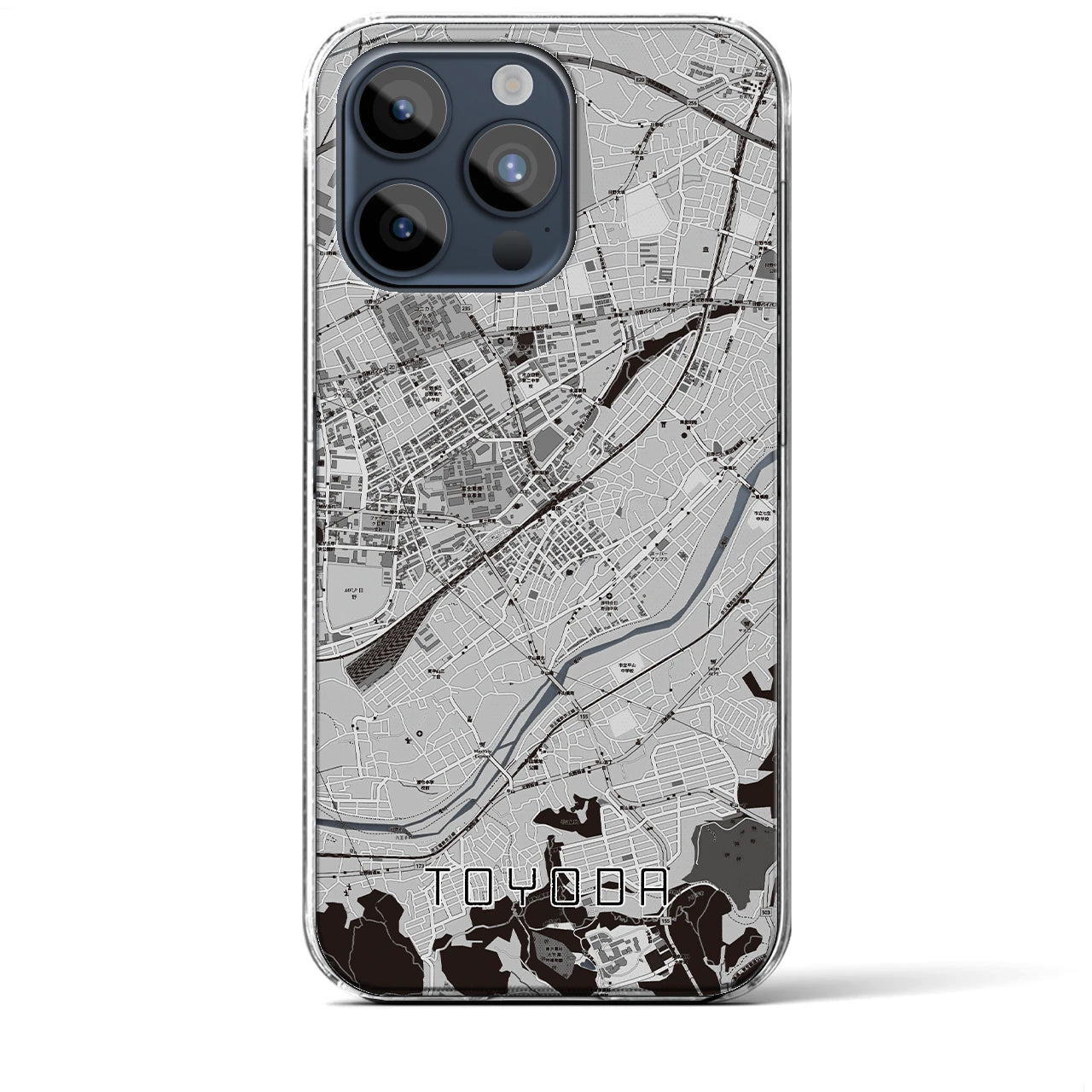【豊田(東京都)】地図柄iPhoneケース(クリアタイプ)