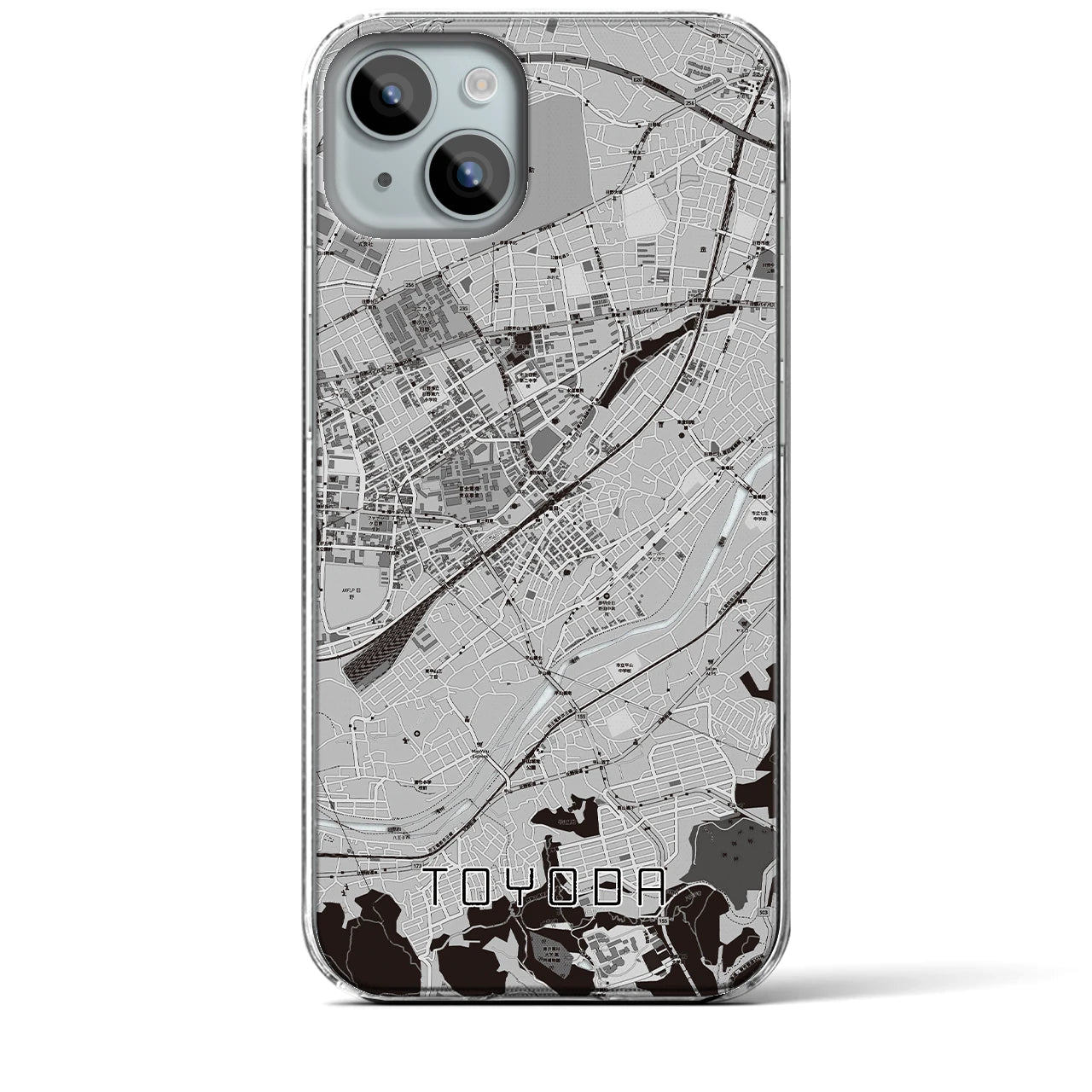 【豊田(東京都)】地図柄iPhoneケース(クリアタイプ)