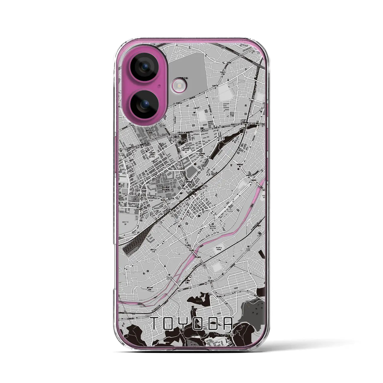 【豊田(東京都)】地図柄iPhoneケース(クリアタイプ)