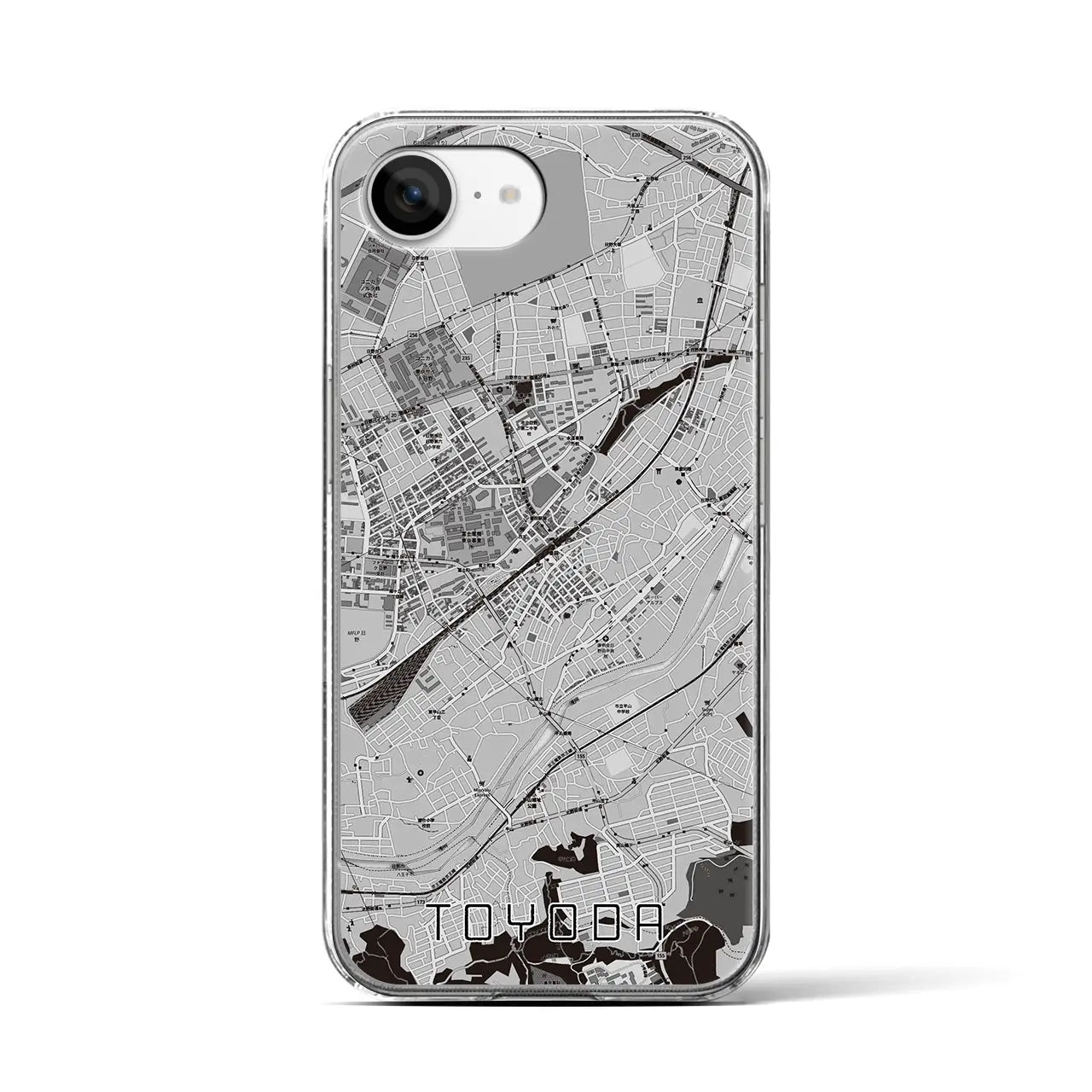 【豊田(東京都)】地図柄iPhoneケース(クリアタイプ)