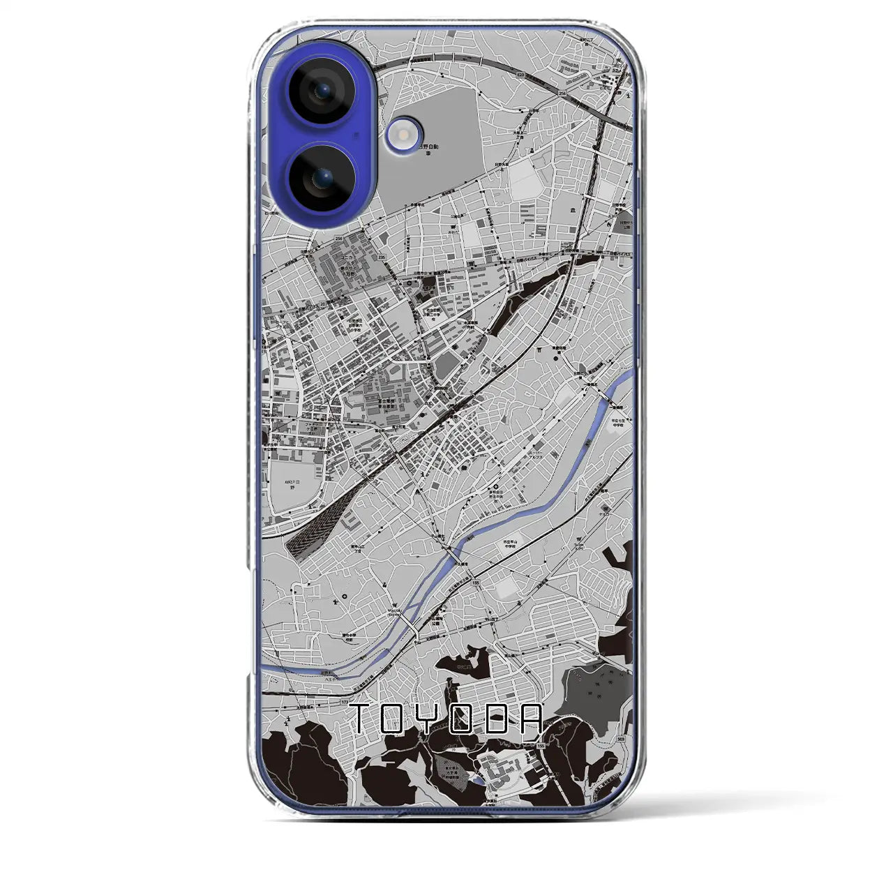 【豊田(東京都)】地図柄iPhoneケース(クリアタイプ)