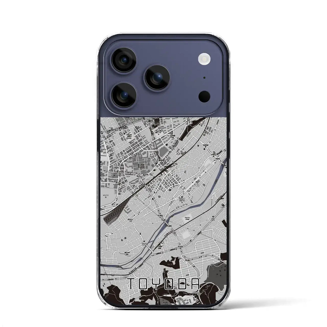 【豊田(東京都)】地図柄iPhoneケース(クリアタイプ)