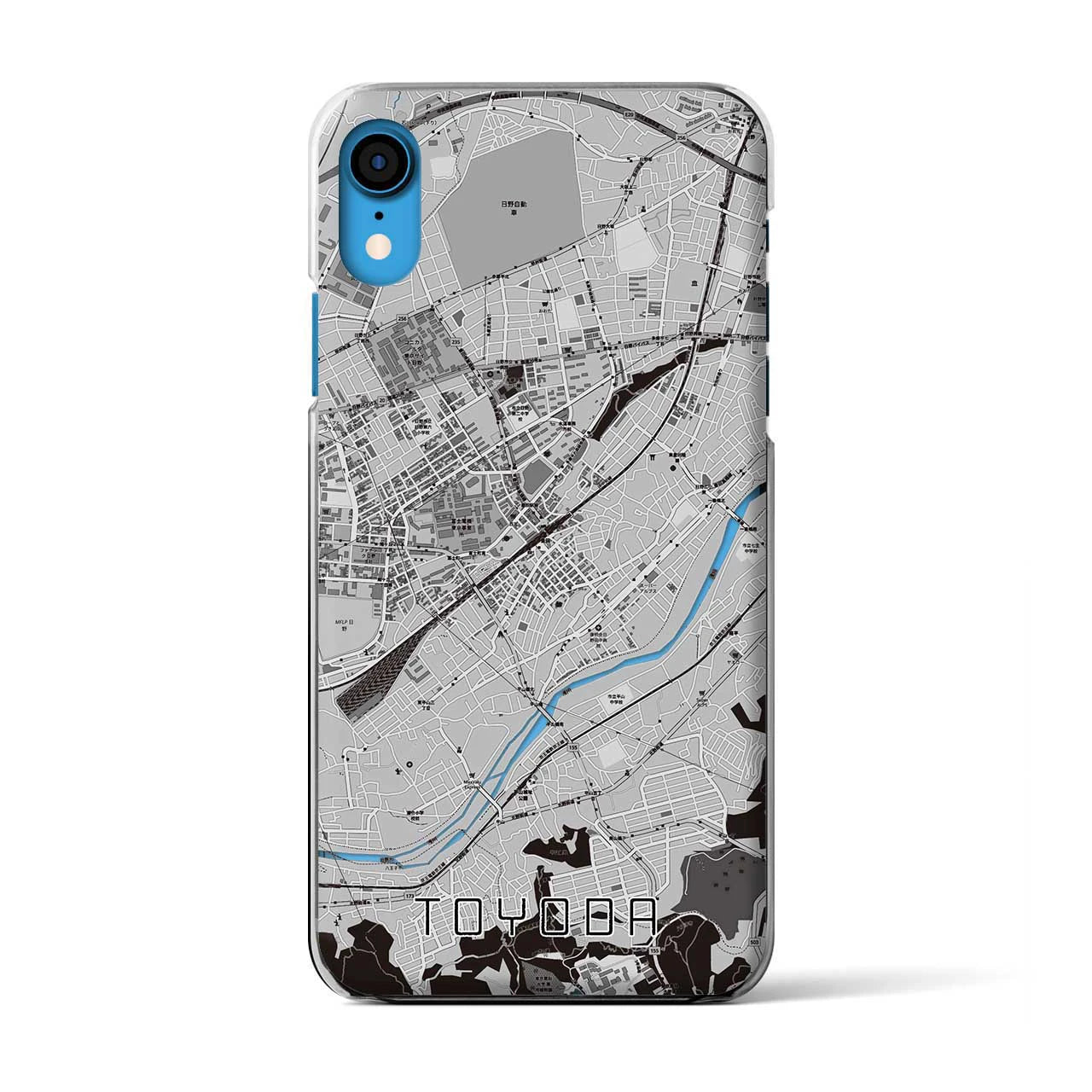 【豊田(東京都)】地図柄iPhoneケース(クリアタイプ)