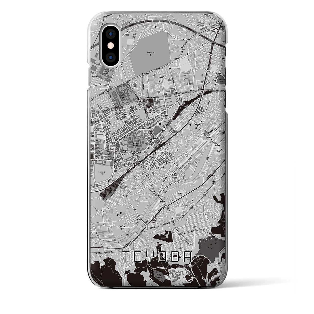 【豊田(東京都)】地図柄iPhoneケース(クリアタイプ)
