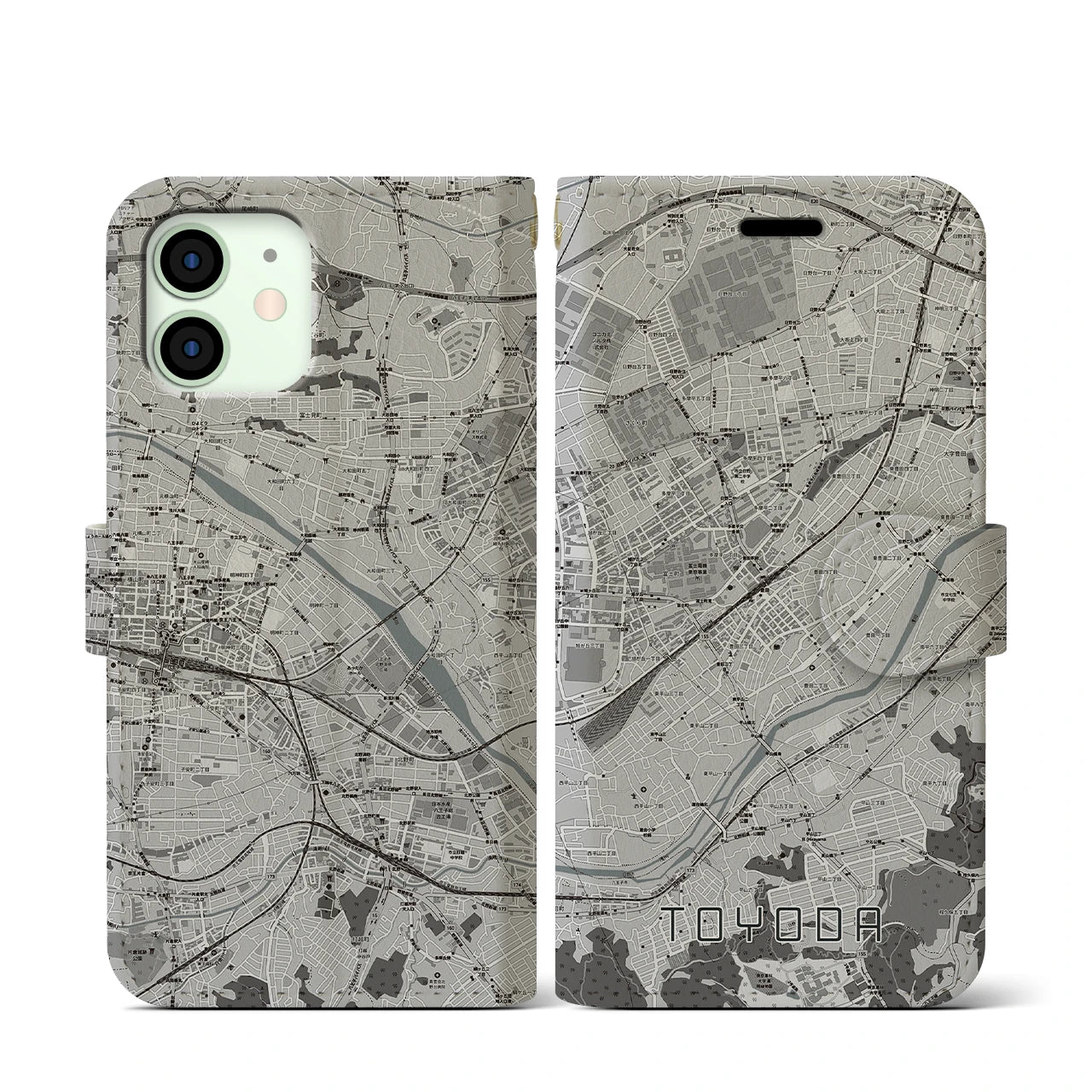 【豊田(東京都)】地図柄iPhoneケース(手帳タイプ)