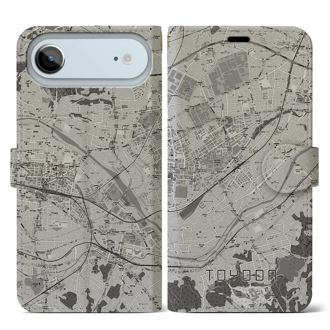 【豊田(東京都)】地図柄iPhoneケース(手帳タイプ)