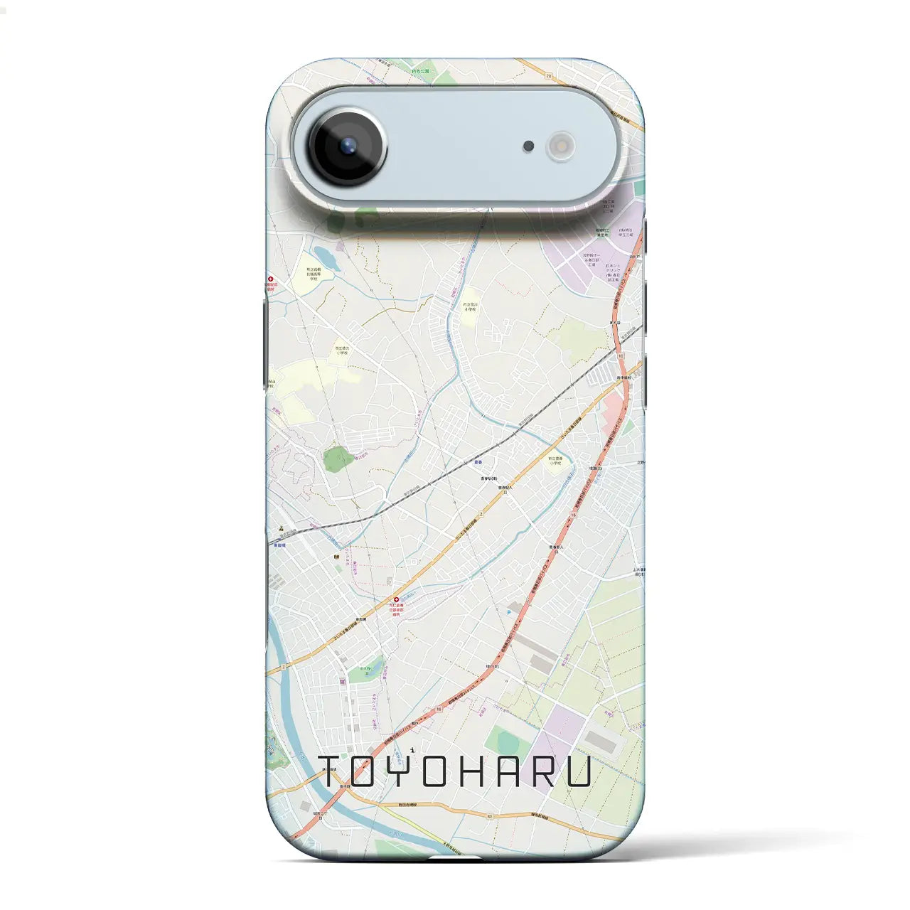 【豊春(埼玉県)】地図柄iPhoneケース(バックカバータイプ)ブラック・iPhone 17 Pro Max 用