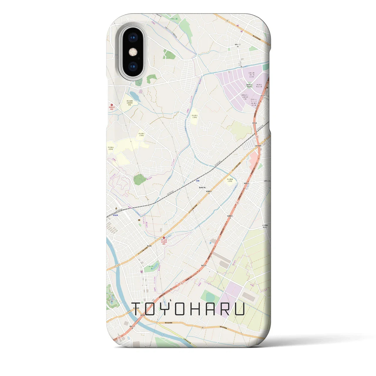 【豊春(埼玉県)】地図柄iPhoneケース(バックカバータイプ)