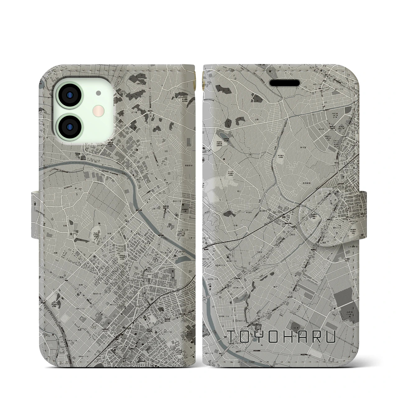 【豊春(埼玉県)】地図柄iPhoneケース(手帳タイプ)