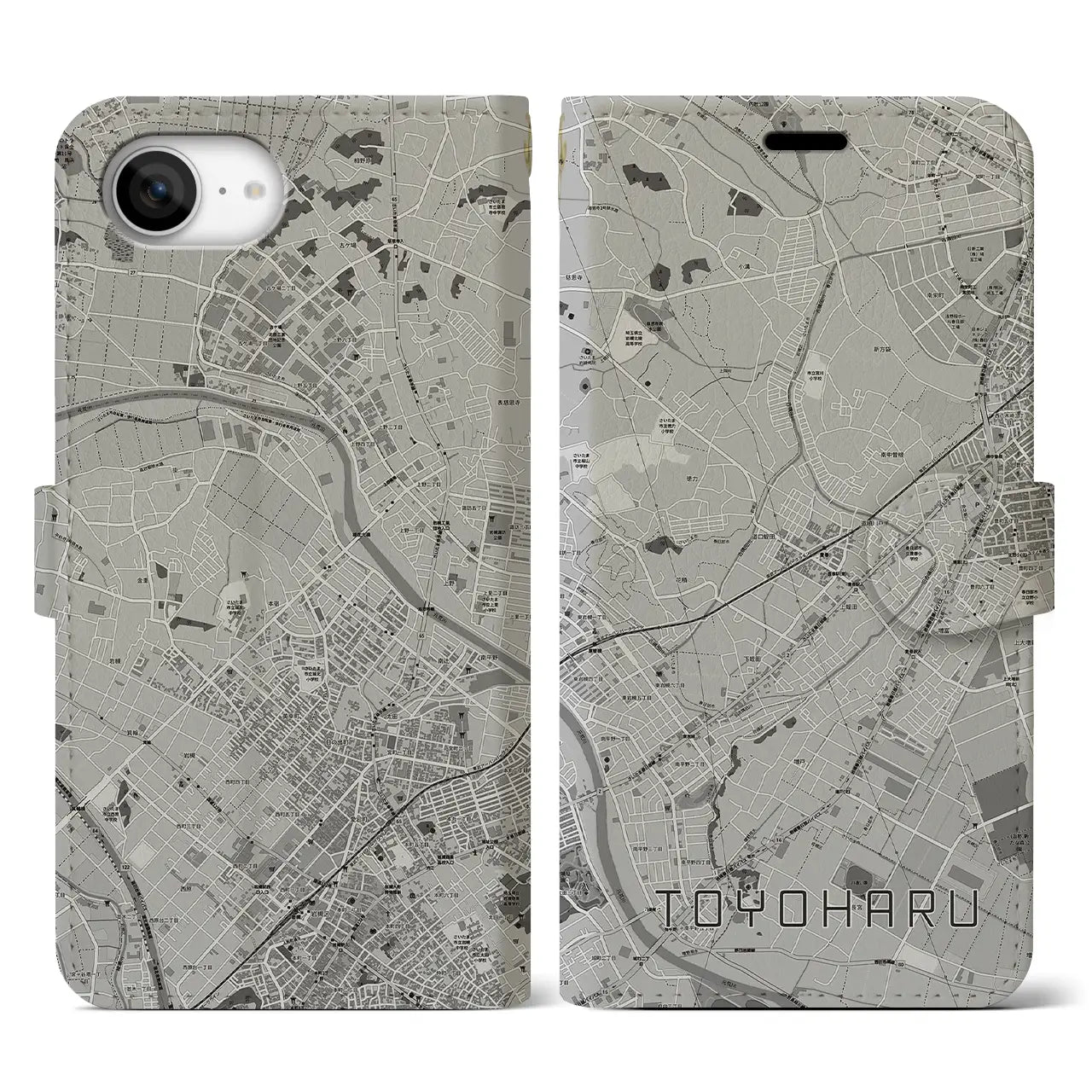 【豊春(埼玉県)】地図柄iPhoneケース(手帳タイプ)