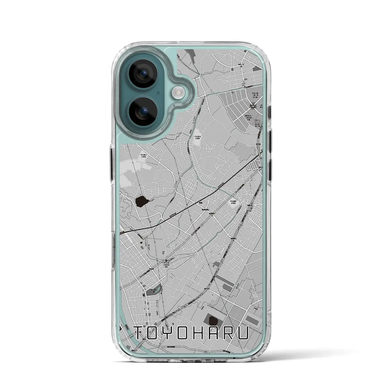 【豊春(埼玉県)】地図柄iPhoneケース(MagSafeタイプ)モノトーン・iPhone 16 Pro 用
