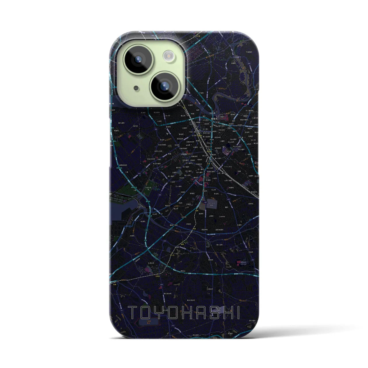 【豊橋(愛知県)】地図柄iPhoneケース(バックカバータイプ)