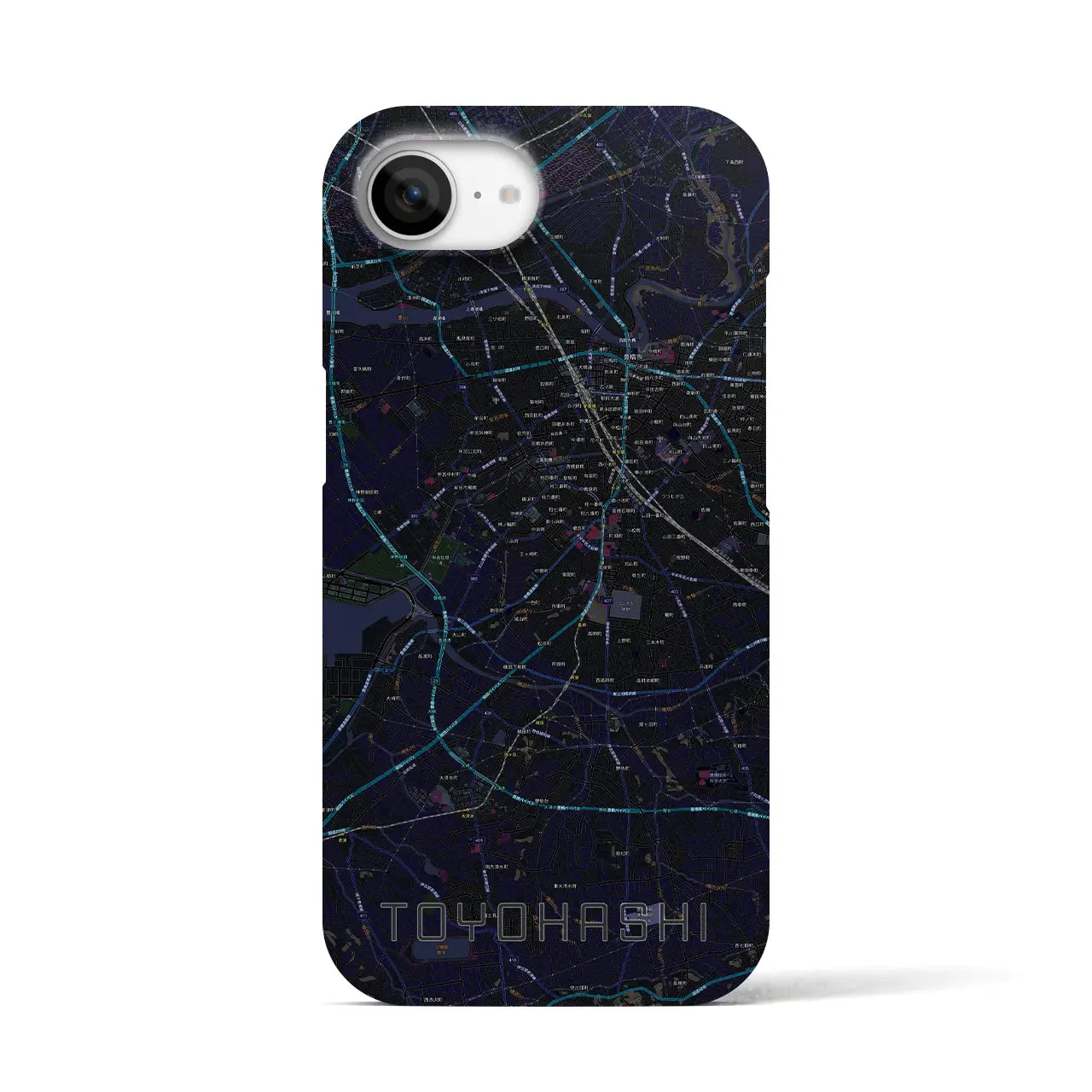 【豊橋(愛知県)】地図柄iPhoneケース(バックカバータイプ)