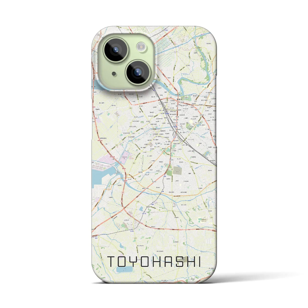 【豊橋(愛知県)】地図柄iPhoneケース(バックカバータイプ)