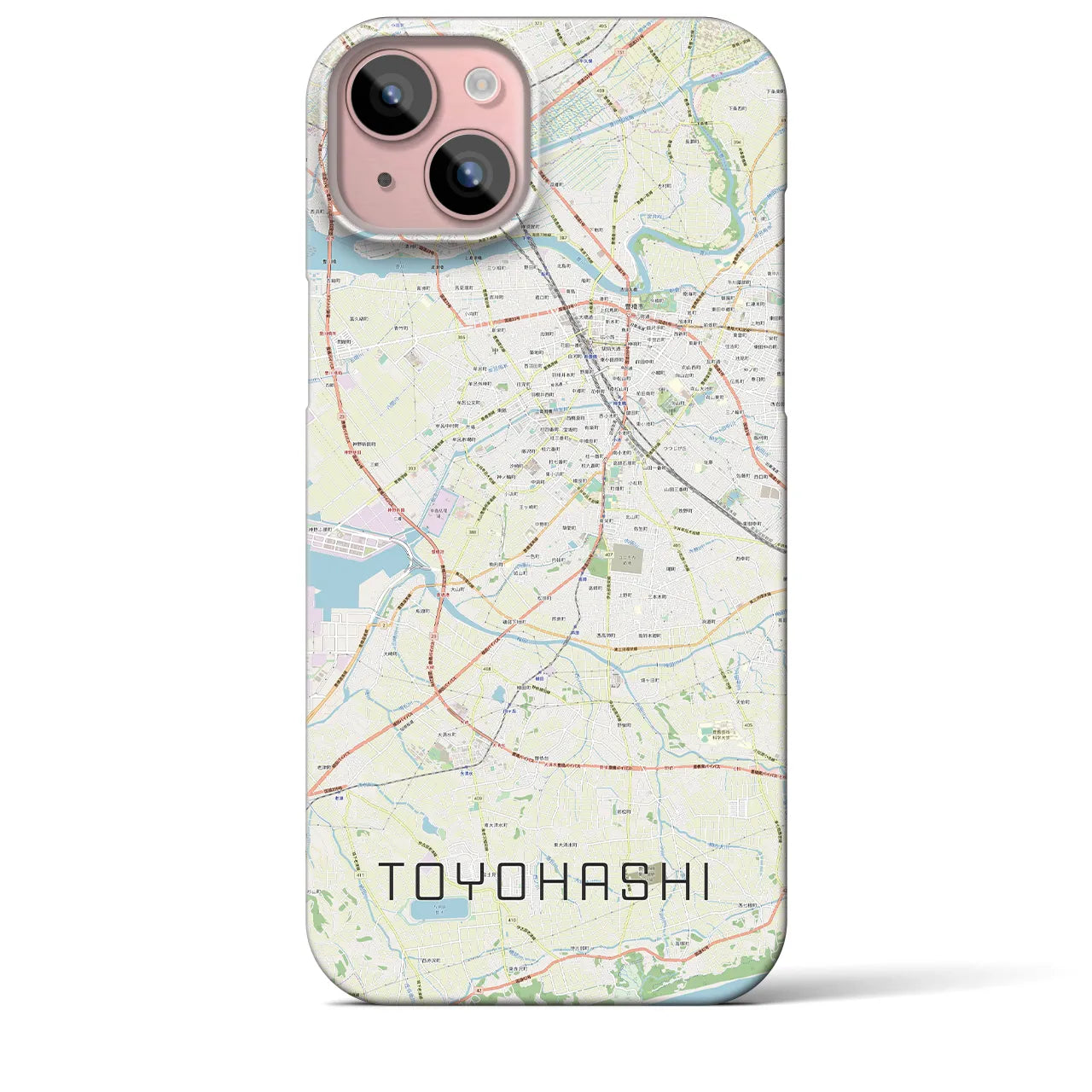 【豊橋(愛知県)】地図柄iPhoneケース(バックカバータイプ)