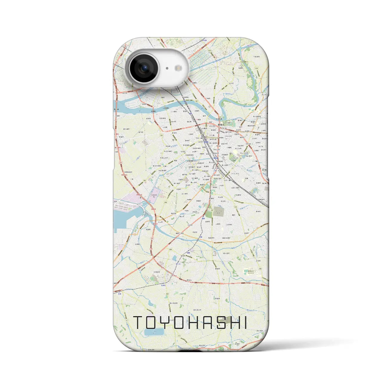 【豊橋(愛知県)】地図柄iPhoneケース(バックカバータイプ)