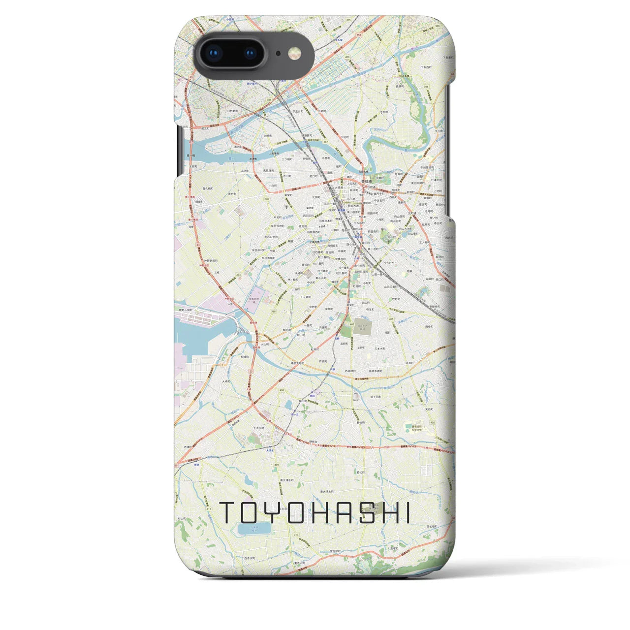 【豊橋(愛知県)】地図柄iPhoneケース(バックカバータイプ)