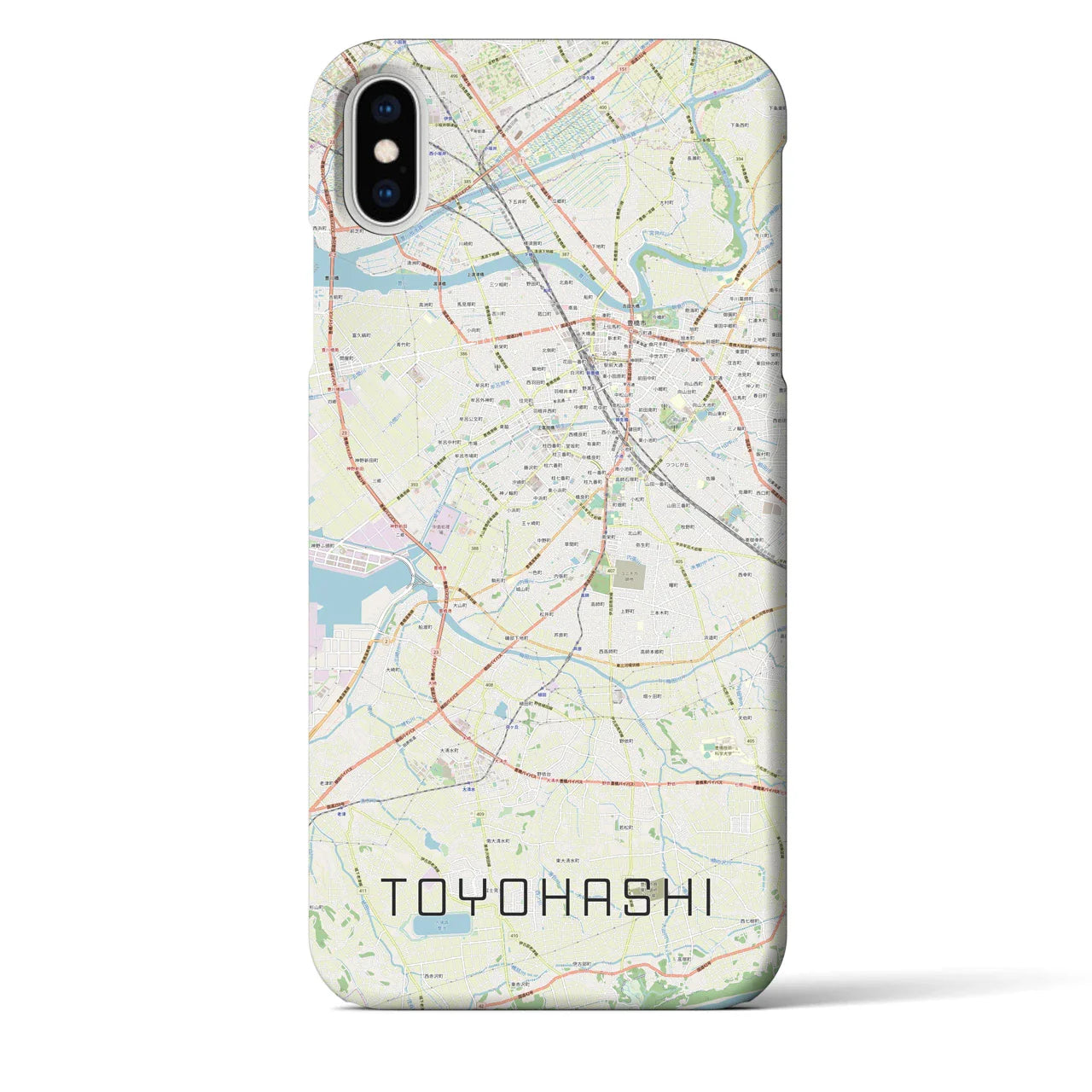 【豊橋(愛知県)】地図柄iPhoneケース(バックカバータイプ)
