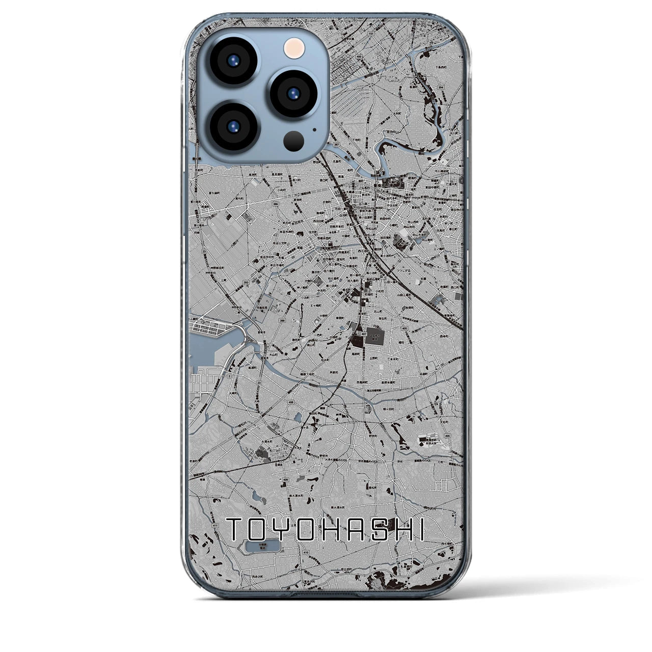 【豊橋(愛知県)】地図柄iPhoneケース(クリアタイプ)