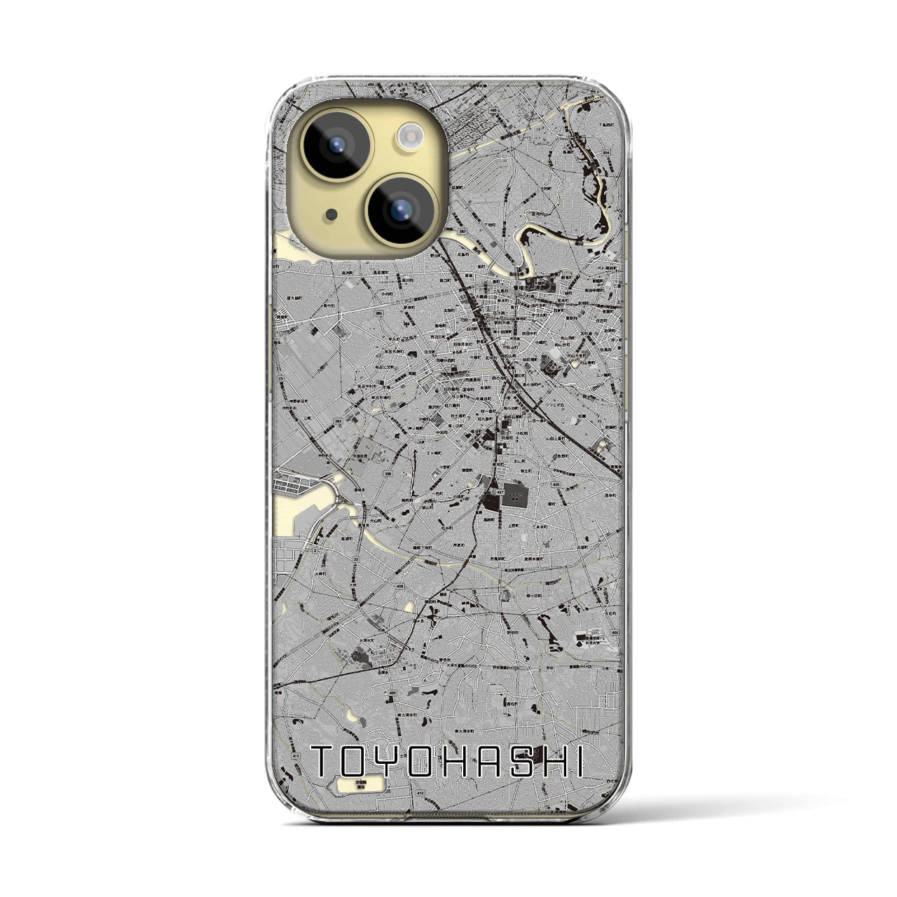 【豊橋(愛知県)】地図柄iPhoneケース(クリアタイプ)