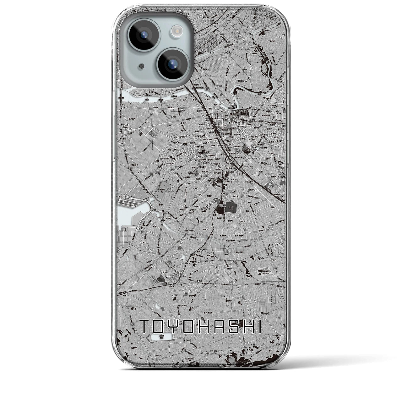 【豊橋(愛知県)】地図柄iPhoneケース(クリアタイプ)