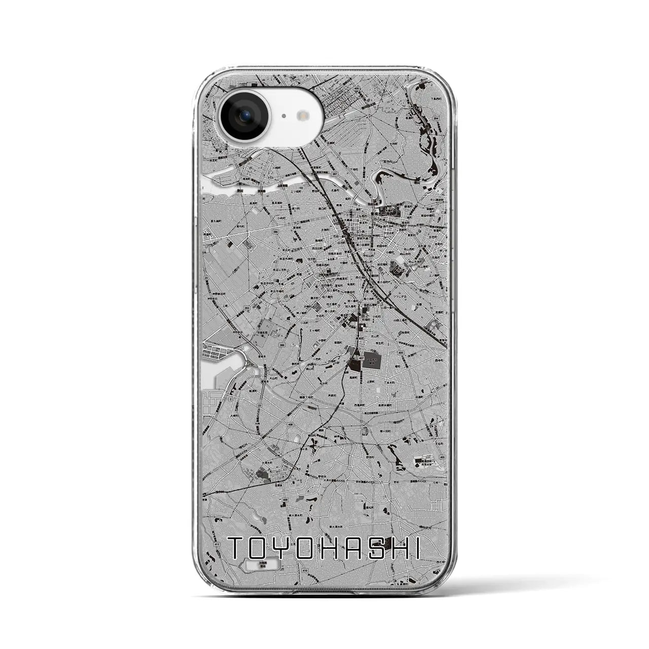 【豊橋(愛知県)】地図柄iPhoneケース(クリアタイプ)