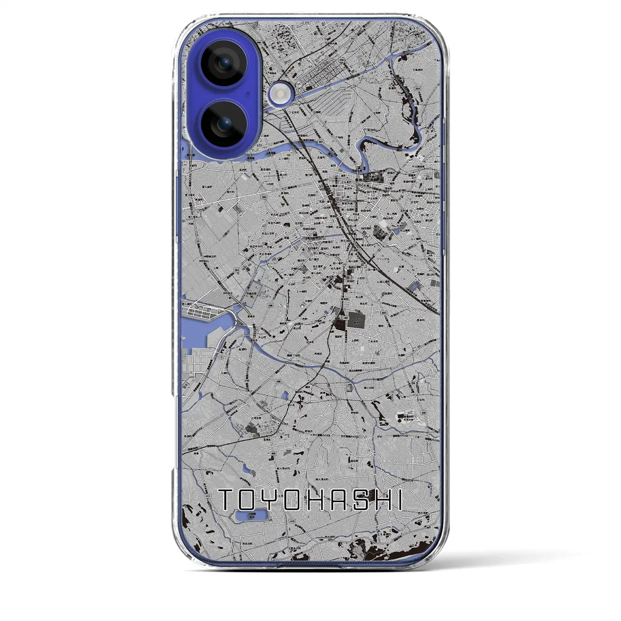 【豊橋(愛知県)】地図柄iPhoneケース(クリアタイプ)