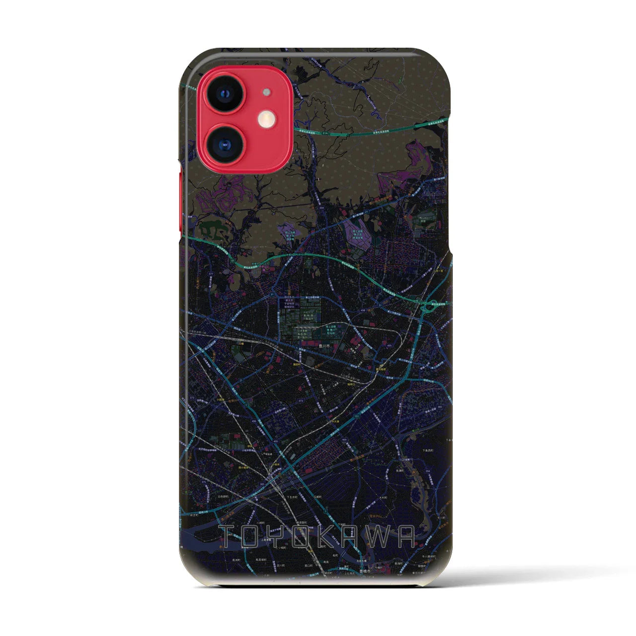 【豊川(愛知県)】地図柄iPhoneケース(バックカバータイプ)