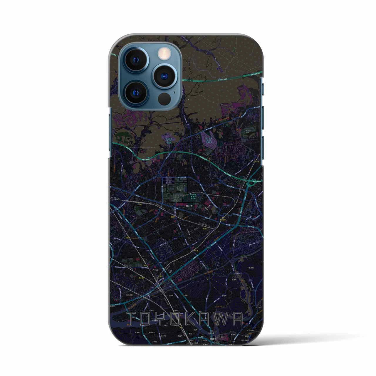 【豊川(愛知県)】地図柄iPhoneケース(バックカバータイプ)