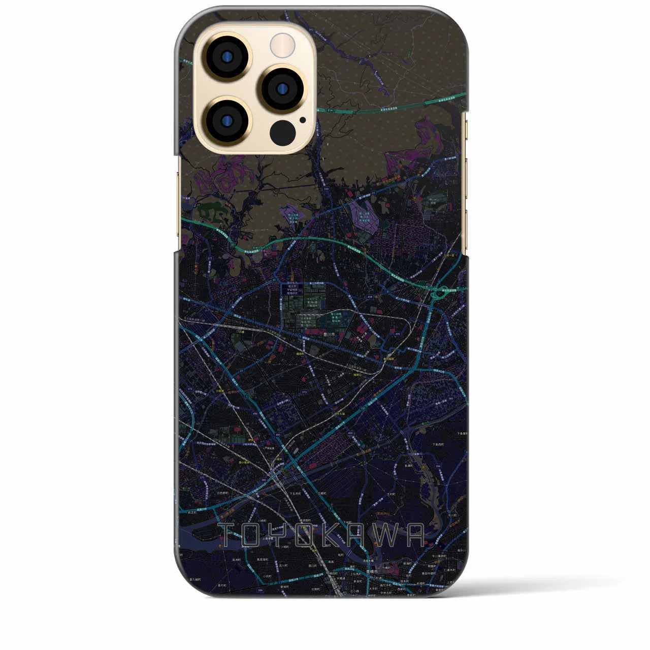 【豊川(愛知県)】地図柄iPhoneケース(バックカバータイプ)