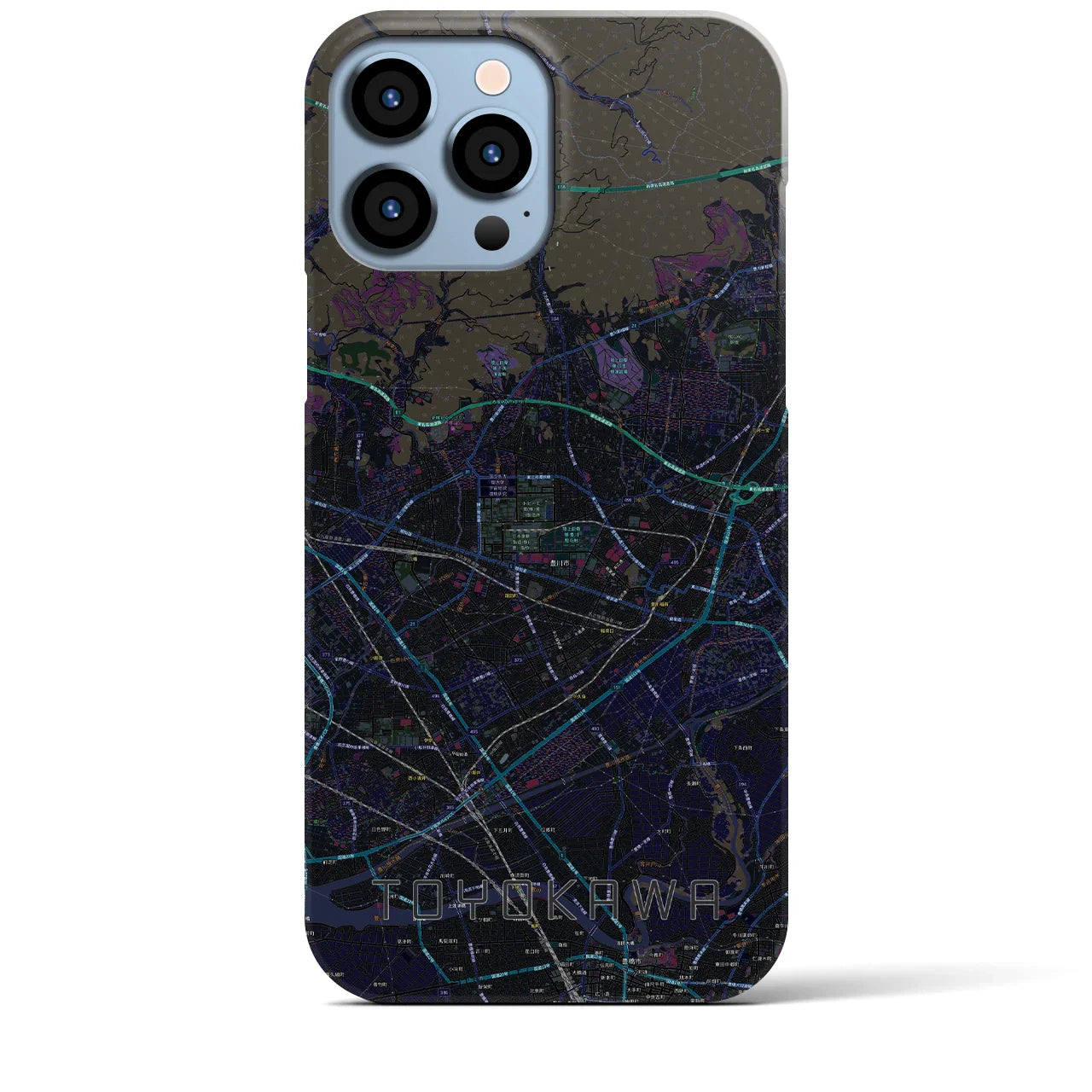 【豊川(愛知県)】地図柄iPhoneケース(バックカバータイプ)