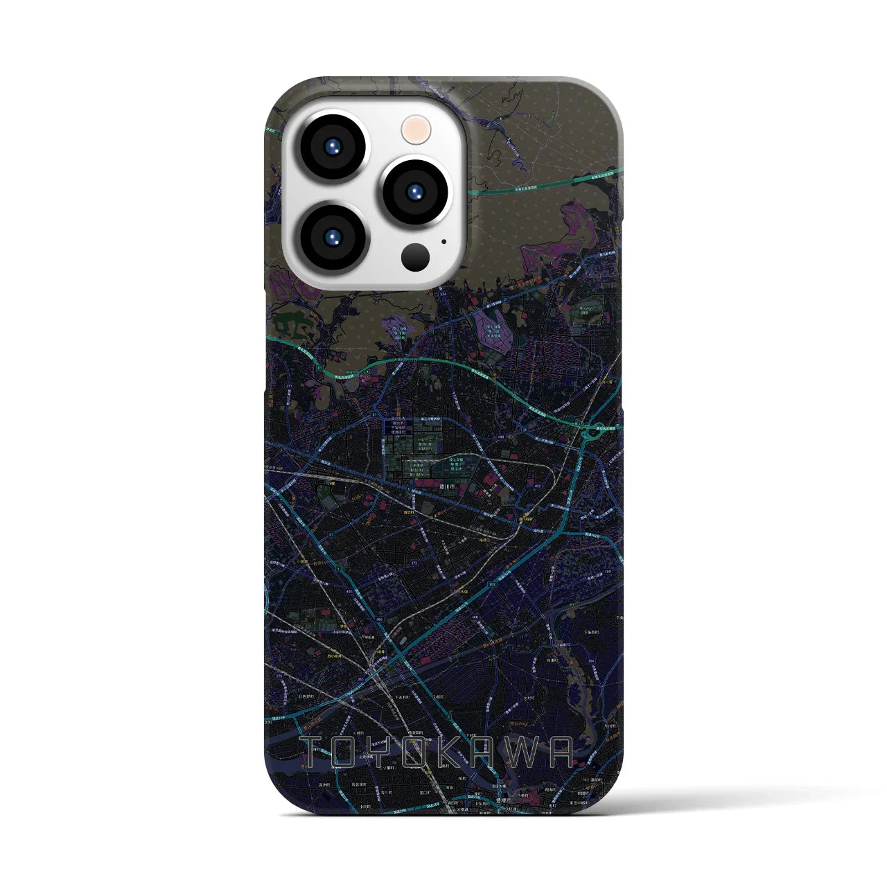 【豊川(愛知県)】地図柄iPhoneケース(バックカバータイプ)