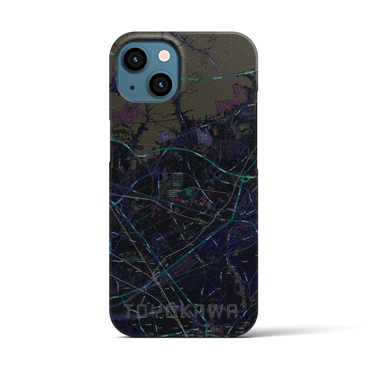 【豊川(愛知県)】地図柄iPhoneケース(バックカバータイプ)