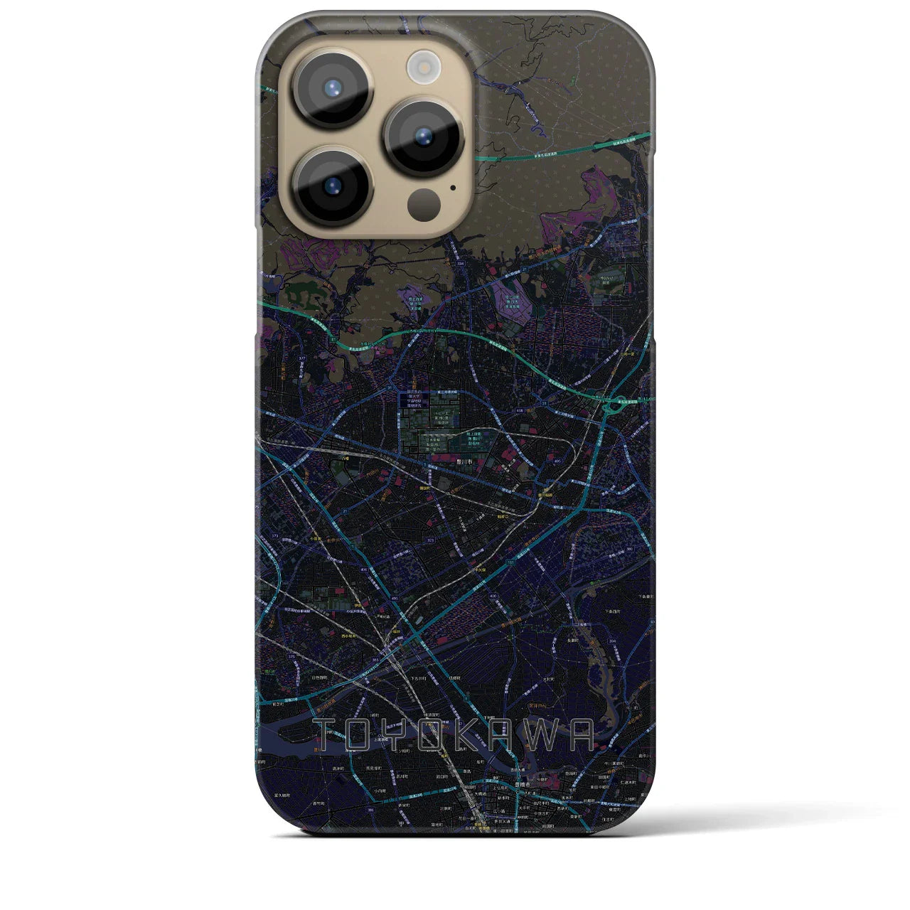 【豊川(愛知県)】地図柄iPhoneケース(バックカバータイプ)