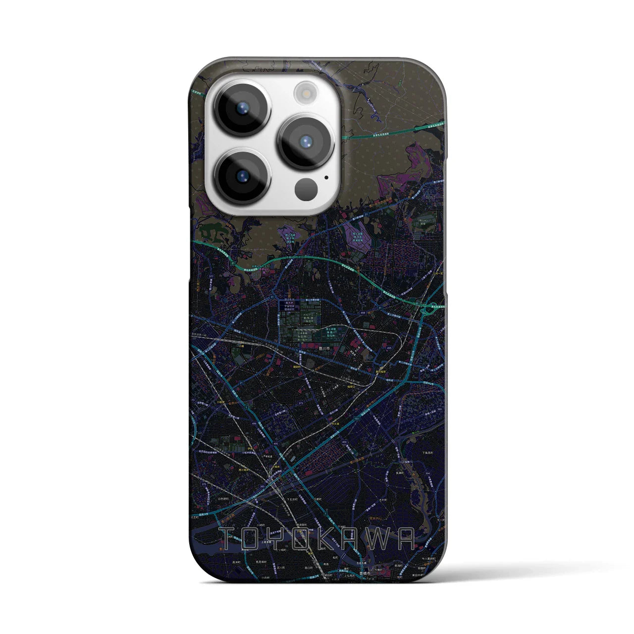 【豊川(愛知県)】地図柄iPhoneケース(バックカバータイプ)